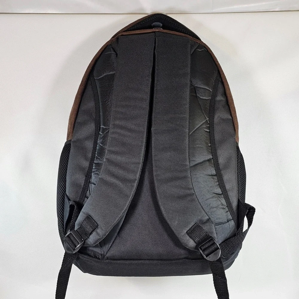 Belmond Hiram Bingham Backpack Brown Faux Suede Black Canvas Travel Bag Mens